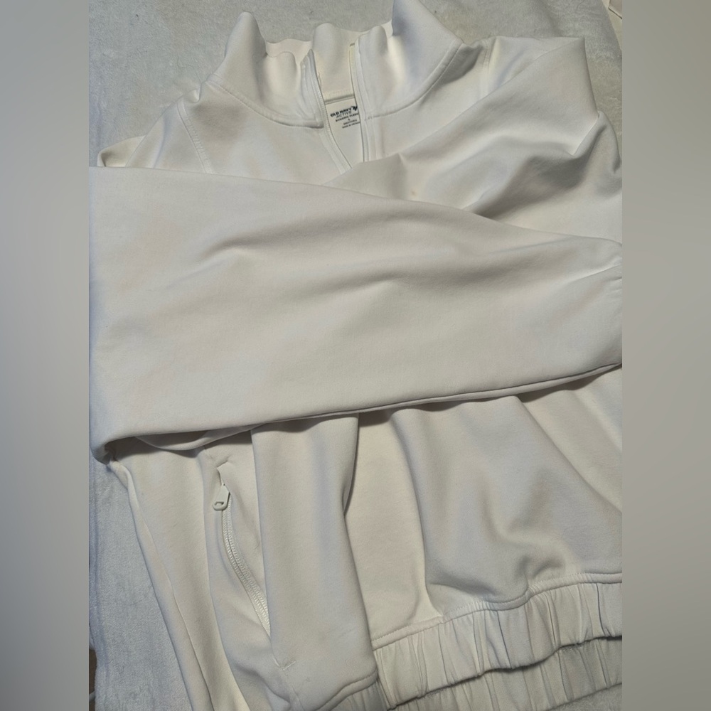 Old Navy White Active Fleece Hoodie